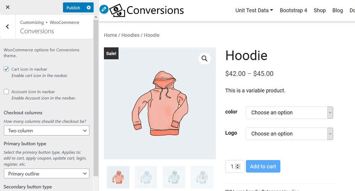 WooCommerce customizer